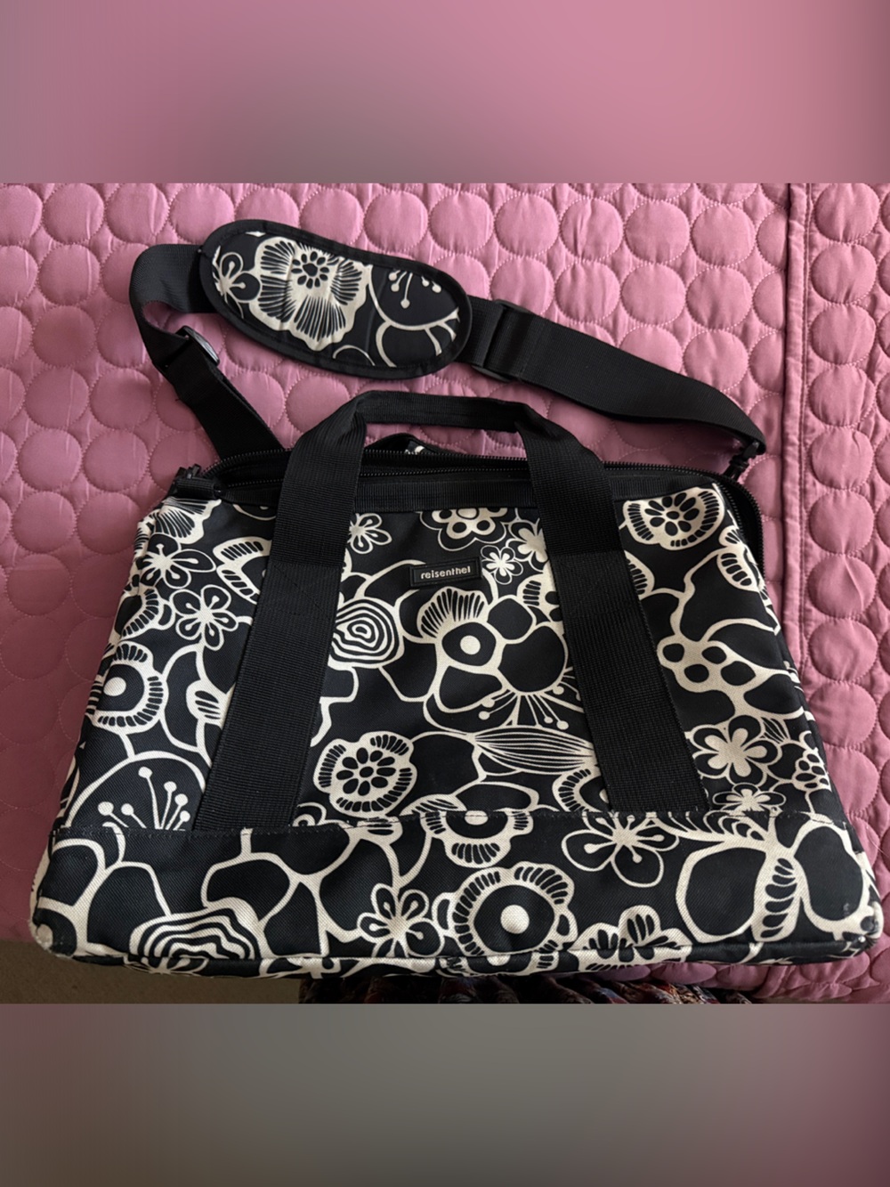 Black & White Floral Weekender Bag